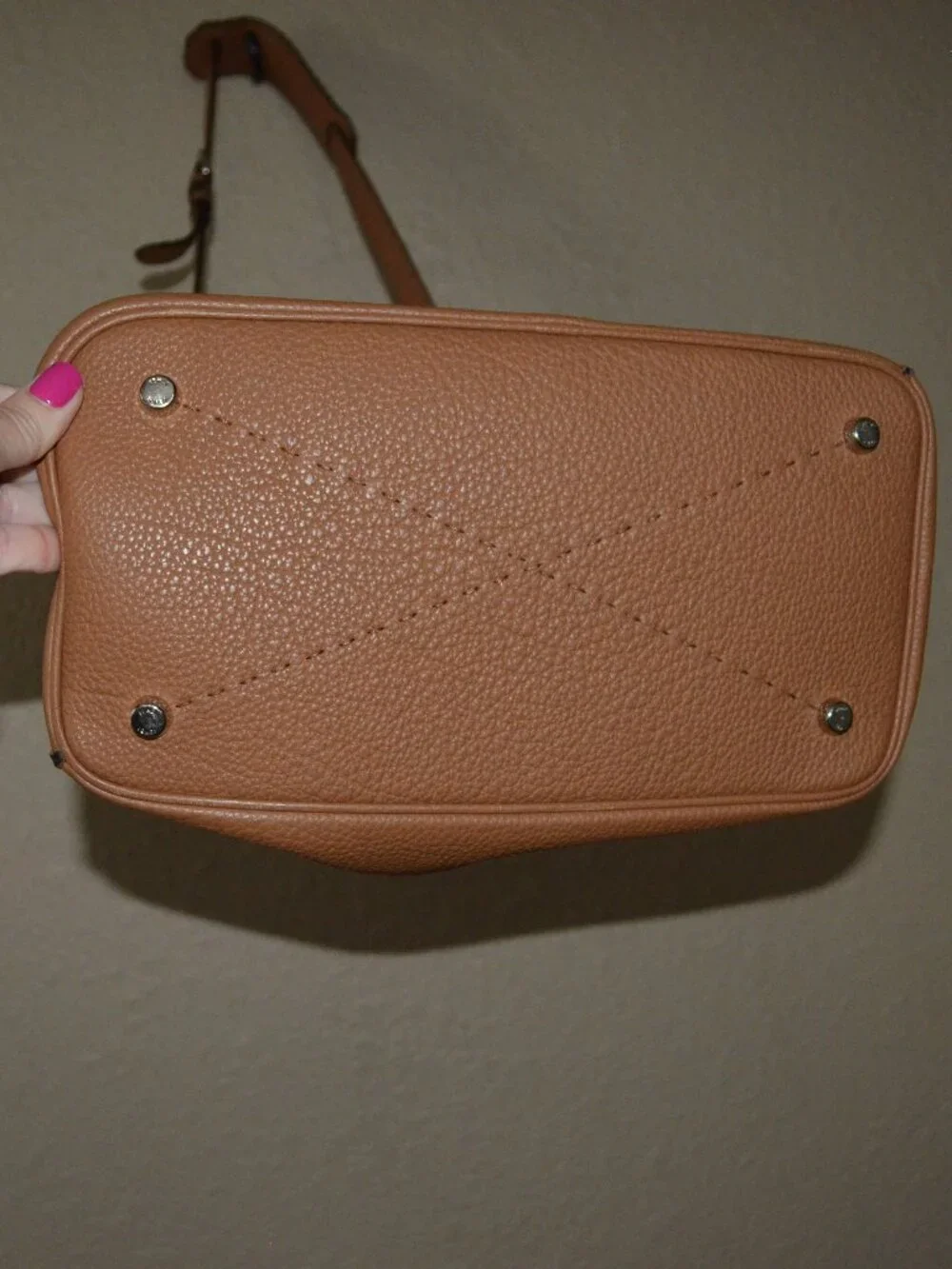 Fendi  Brown Leather Selleria Anna Top Handle Shoulder Strap Bucket Bag